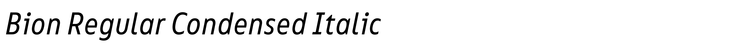 Bion Regular Condensed Italic
